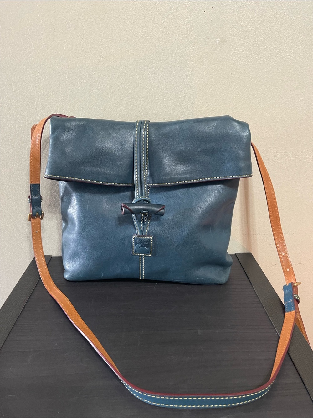 Dooney & Bourke Red Interior Leather-Trim Handbag